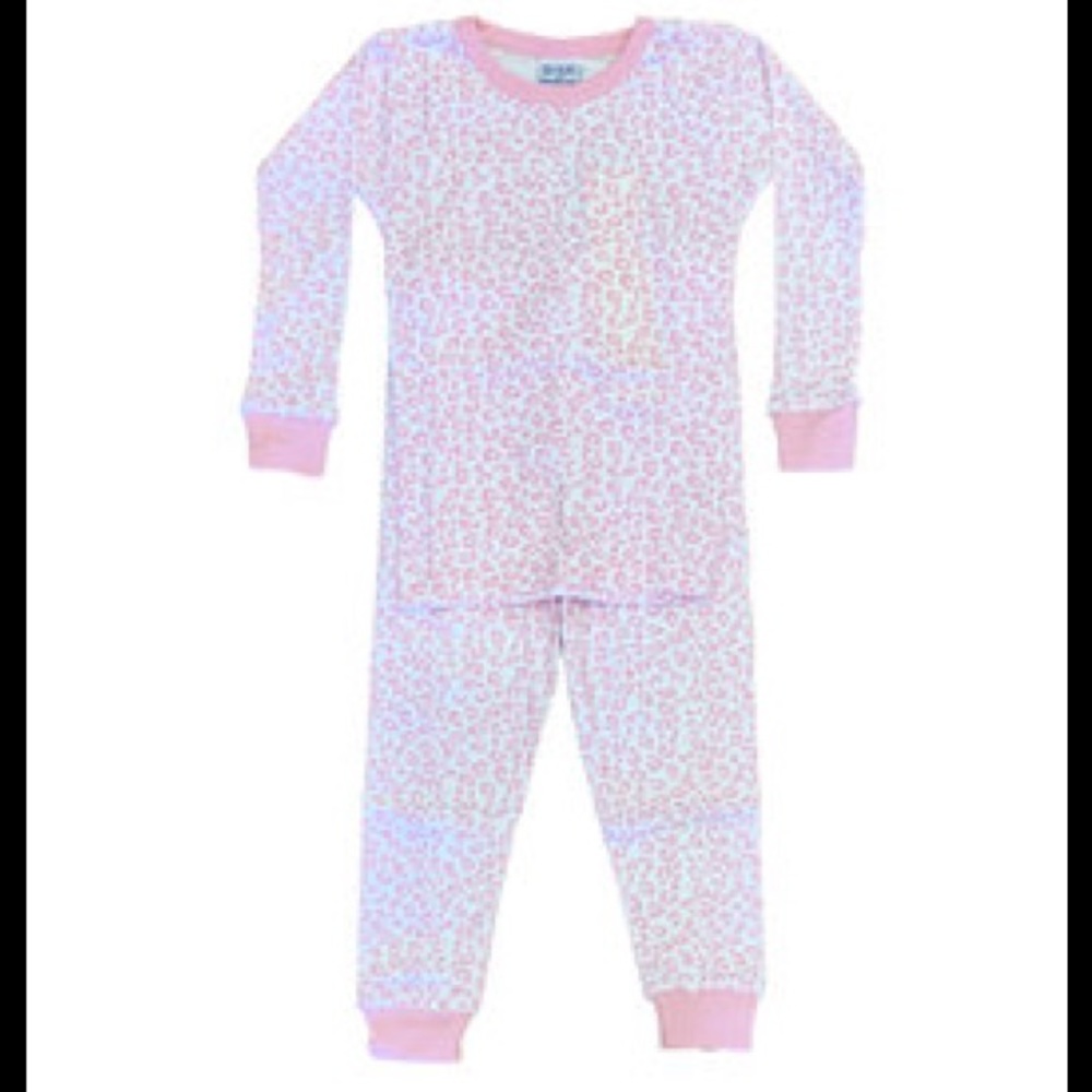 BNWT BABYSTEPS BSTEPS Pink/White Leopard PJ Pajamas 3 years